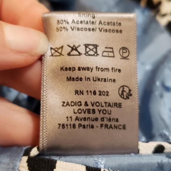 Zadig & Voltaire 🖤 Ivory & Black Heart Blazer - Size 36/US 6 - Picture 13 of 14